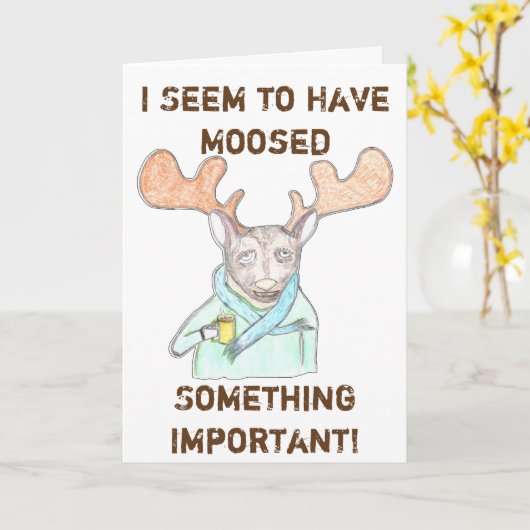 Moosed Belated Geburtstag Karte (Gelbe Blume)