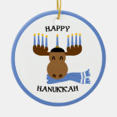 Moosed Happy Hanukkah Funny Hanukkah Keramik Ornament (Vorne)