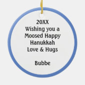 Moosed Happy Hanukkah Funny Hanukkah Keramik Ornament (Hinten)