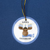 Moosed Happy Hanukkah Funny Hanukkah Keramik Ornament