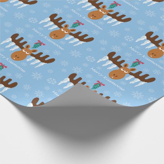 Moosehead_Icicle Antlers_Mistletoe_Merry Kissmoose Geschenkpapier (Ecke)