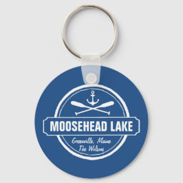 Moosehead Lake Maine Ankerstadt und Name Schlüsselanhänger