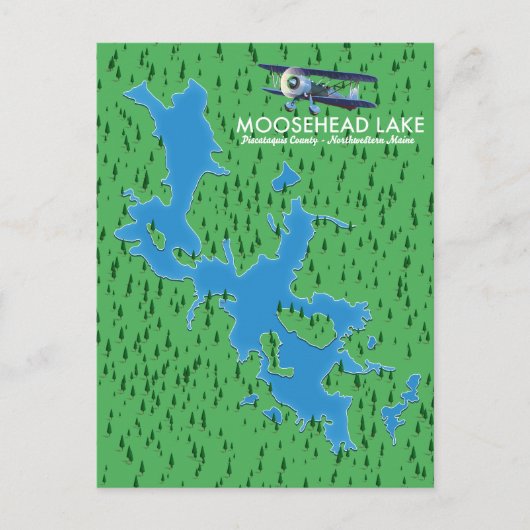 Moosehead Lake, Piscataquis Landkreis Karte (Vorderseite)