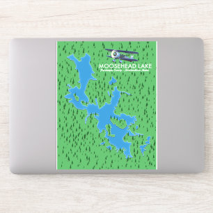 Moosehead Lake, Piscataquis Landkreis Karte Aufkle Aufkleber