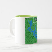 Moosehead Lake, Piscataquis Landkreis Karte Zwei-T Zweifarbige Tasse (Vorderseite Links)