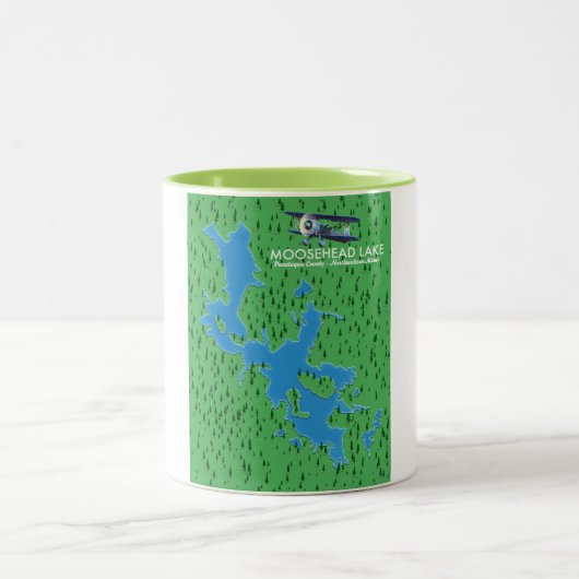 Moosehead Lake, Piscataquis Landkreis Karte Zwei-T Zweifarbige Tasse (Mittel)