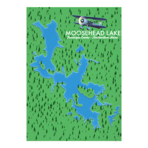 Moosehead Lake, Piscataquis Landkreis Map Foto Pri