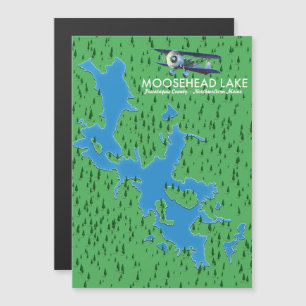 Moosehead Lake, Piscataquis Landkreis Map Magnetkarte