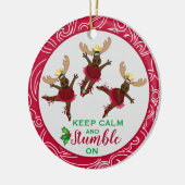 Mooserina, die unbeholfene Elche Weihnachten Behie Keramik Ornament (Links)