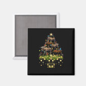 Mooses Christmas Tree Lights Holiday Moose Xmas Magnet (Vorderseite/Rückseite)
