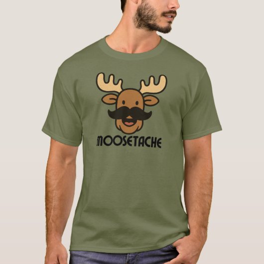 Moosetache Funny Moose With Mustache Dad Gifts  T-Shirt (Vorderseite)