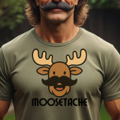 Moosetache Funny Moose With Mustache Dad Gifts T-Shirt