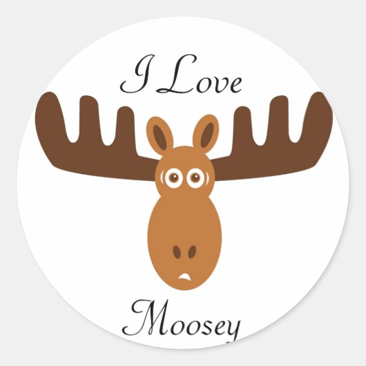 Moosey Head_I Liebe Runder Aufkleber (Vorderseite)