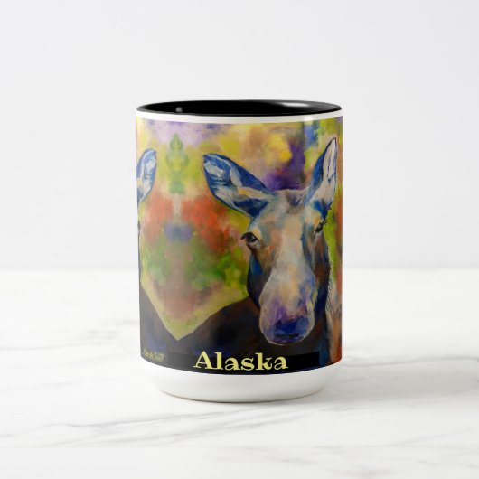 Moosey Moose Coffee Tasse_ALASKA   Zweifarbige Tasse (Mittel)