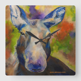 Moosey Moose Quadratische Wanduhr