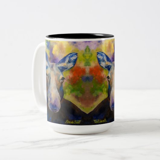 Moosey Moose Zweifarbige Tasse (Vorderseite Links)