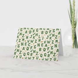 Moosgarten-Handwerk-Alphabet Karte