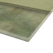 Moosgrün-Feder-Muster mit Monogramm Schneidebrett (Ecke)