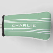 Moosgrün Stripes kundenspezifische Golf Headcover (Vorderseite)