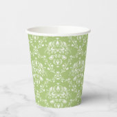 Moosgrüne Damast-Papiertasse Pappbecher (Links)
