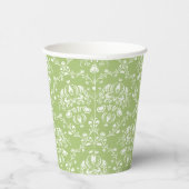 Moosgrüne Damast-Papiertasse Pappbecher (Rechts)