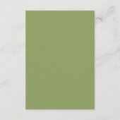Moosgrüne Monogramm-Empfangskarte Begleitkarte (Rückseite)