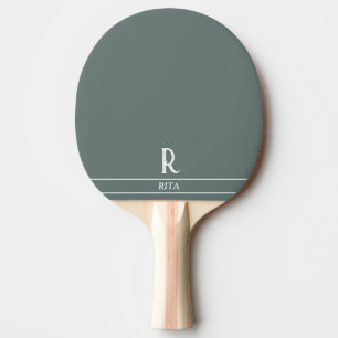 Moosgrüne monogrammierte Ping-Pong-Schläger Tischtennis Schläger
