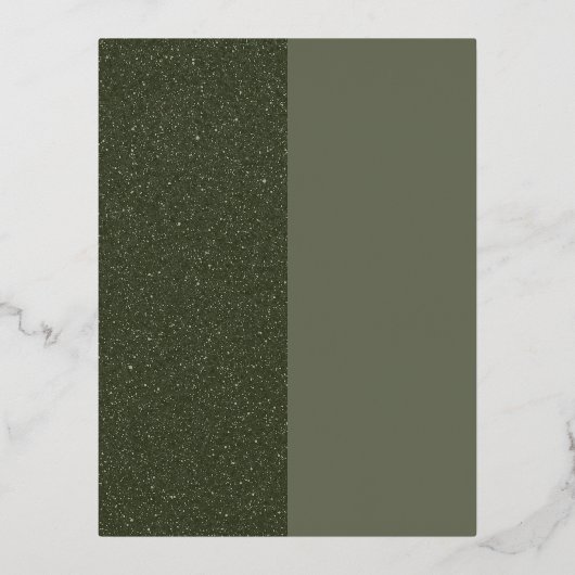 Moosgrüne Split-Textur-Folie-Einladungskarte Folie Einladungspostkarte (Vorderseite)