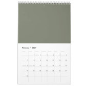 Moosgrüne Wandkalender teilen - individuell einste (Feb 2027)