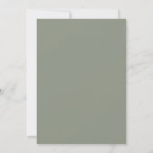 Moosgrüne warme botanische Hochzeit Einladung (Rückseite)