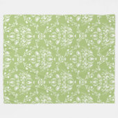 Moosgrüner Damast Fleecedecke (Vorderseite (Horizontal))