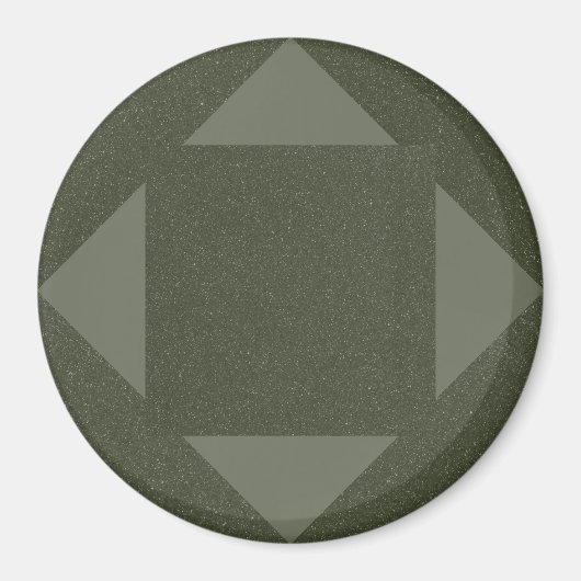 Moosgrüner Pfeil-Magnet mit Rauschtextur Magnet (Vorne)