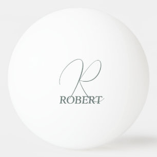 Moosgrüner Ping-Pong-Schläger mit Monogramm Tischtennisball