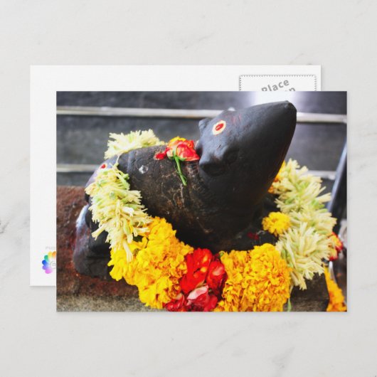 Mooshika, die Mäusestatue Postkarte (Vorne/Hinten)