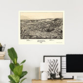 Moosic, PA Panoramic Map - 1892 Poster (Heimbüro)