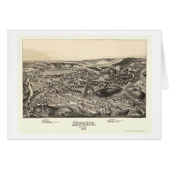 Moosic, panoramische Karte PAs - 1892 (Vorderseite (Horizontal))
