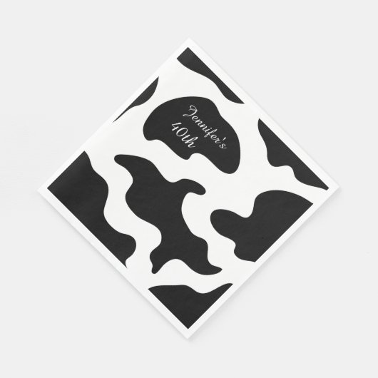 Moosicians Cow Funny Birthday Party Serviette (Ecke)