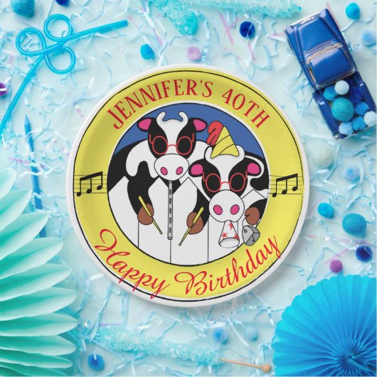 Moosicians Funny Birthday Party Pappteller (Party)