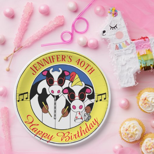 Moosicians Funny Birthday Party Pappteller (Party)