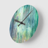 Moosig-handgemalte abstrakte Kunst Runde Wanduhr (Winkel)