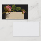 Moosige rosa Rosen-viktorianische Geschäftskarte Visitenkarte (Vorne/Hinten)