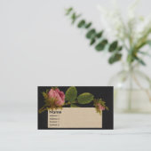 Moosige rosa Rosen-viktorianische Geschäftskarte Visitenkarte (Stehend Vorderseite)