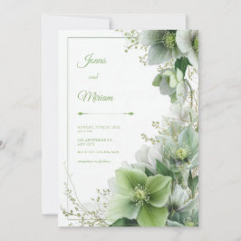 Moosige Salbei-Christrose-Botanischer Rahmen Hochz Einladung