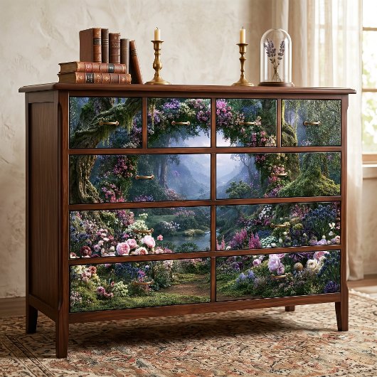 Moosiger Baum Bogen Verzauberte Waldtal Decoupage Seidenpapier