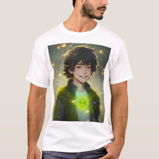 Moosjunge Magischer Wald Anime Kunst T-Shirt