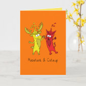 Moostard & Catsup Elch & Cat Grußkarte Karte (Gelbe Blume)