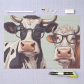 Mootiful Style: Kuh in Hut und Brille Decoupage Seidenpapier (Handwerk)