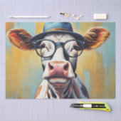 Mootiful Style: Kuh in Hut und Brille Decoupage Seidenpapier (Handwerk)