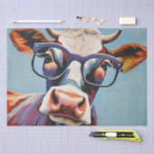 Mootiful Style: Kuh in Hut und Brille Decoupage Seidenpapier (Handwerk)