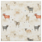 Mootiful Whimsy: Weiße Kuh Stoff (Nahaufnahme)